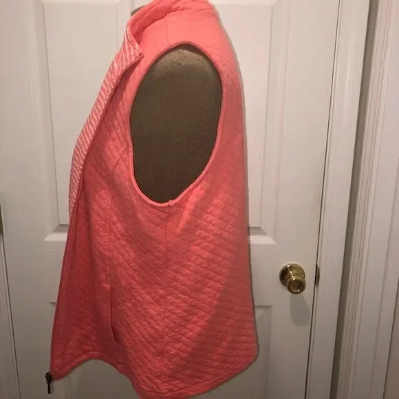 TALBOTS coral zip front vest - Picture 5 of 8